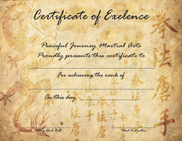 martial arts certificate templates