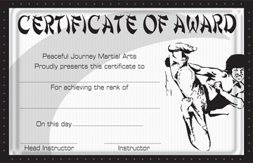 Martial Arts Rank Certificate CER 57 Pack of 10