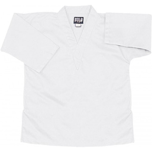 V-neck karate top in white.