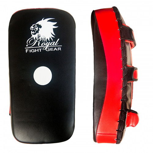 Thai pad in black and red artificial leather - front and side view.