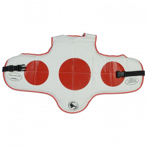 Reversible Hogu chest guard - red target side.