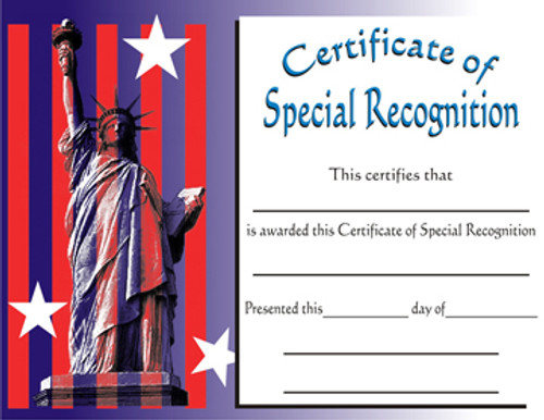 Martial arts Special Recognition certificate.