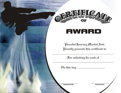 Martial Arts Rank certificate.