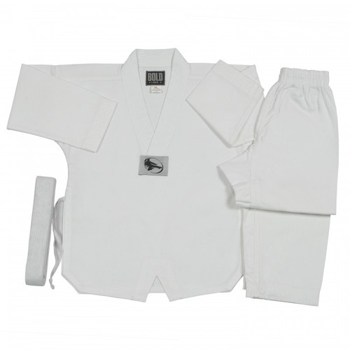 6 oz white lightweight taekwondo dobok.