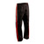 Middleweight black martial arts team pants with 2" red stripe.