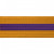 Gold karate belt with purple stripe.