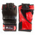 Black and red leather MMA gloves with thumb.