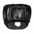 MMA training headgear in black leather - back view.