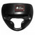 MMA headgear in black imitation leather - front view.