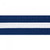 Blue martial arts rank belt keychain with white stripe.