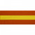 Orange karate belt with yellow stripe.