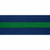 Blue karate belt with green stripe.