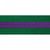 Green karate belt with purple stripe.