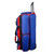 Martial arts trolley gear bag in blue and red - upright view.