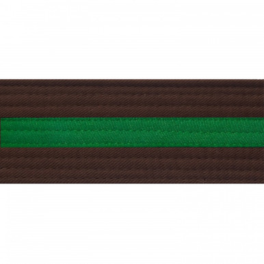 Playwell Martial Arts Cotton Coloured Belt With Black Stripe Grading Belt - (Karate, Judo Taekwondo) (Green Belt With Black Stripe, 220cm