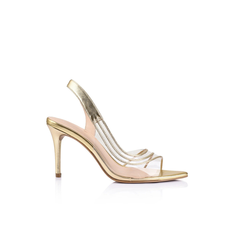 MELINDA PEEP TOE GOLD - LANA WILKINSON