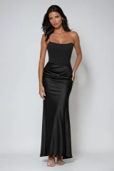 CARTER BLACK STRAPLESS GOWN 