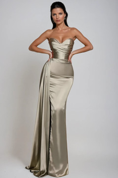 NBM2001 SAGE STRAPLESS GOWN