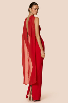 MARTINI HIGH NECK GOWN RED