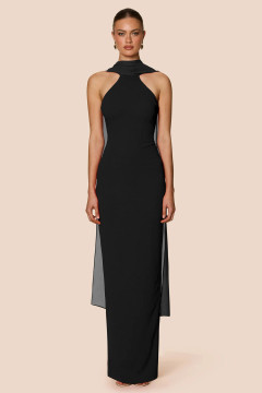 MARTINI HIGH NECK GOWN BLACK