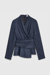 Belleville Top Indigo Herringbone Wool