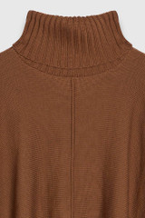 Alma Knitted Poncho Toffee Merino
