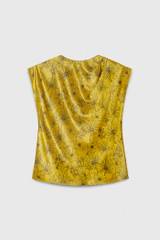 Skye Top Meadow Yellow And Khaki Wildflower Print Silk Satin Skye Top Meadow Yellow And Khaki Wildflower Print Silk Satin