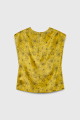 Skye Top Meadow Yellow And Khaki Wildflower Print Silk Satin Skye Top Meadow Yellow And Khaki Wildflower Print Silk Satin
