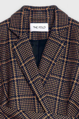 Collingham Jacket Navy And Toffee Check Wool Collingham Jacket Navy And Toffee Check Wool