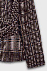 Collingham Jacket Navy And Toffee Check Wool Collingham Jacket Navy And Toffee Check Wool