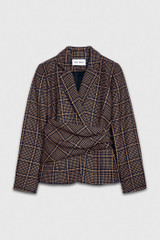 Collingham Jacket Navy And Toffee Check Wool Collingham Jacket Navy And Toffee Check Wool