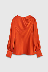 Melfi Blouse Amber Orange Silk Satin