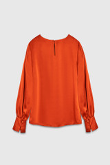 Melfi Blouse Amber Orange Silk Satin