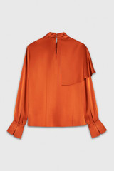 Knightsbridge Blouse Autumn Orange Silk Satin Knightsbridge Blouse Autumn Orange Silk Satin