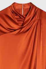 Knightsbridge Blouse Autumn Orange Silk Satin Knightsbridge Blouse Autumn Orange Silk Satin