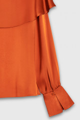 Knightsbridge Blouse Autumn Orange Silk Satin Knightsbridge Blouse Autumn Orange Silk Satin