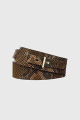 Britten Belt Nougat Snake-Embossed Leather