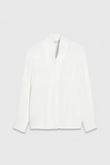 Bowery Blouse Ivory Stretch Silk