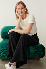 Roche Tee Ivory Stretch Silk