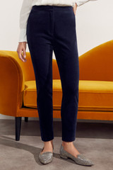 Iver Trousers Ink Blue Stretch Velvet