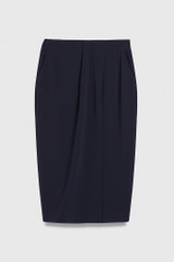 Clever Crepe Draped Pencil Skirt Navy Clever Crepe Draped Pencil Skirt Navy