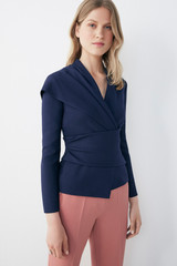 Adelaide Top Indigo Sculpt Stretch Crepe
