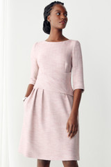 Camelot Dress Blush Pink Tweed