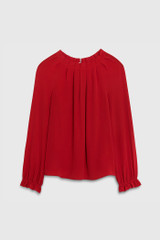 Charfield Blouse Garnet Red Silk
