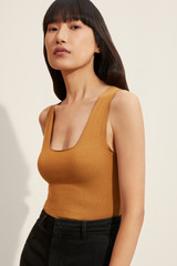 Cortina Layering Vest Toffee Superfine Modal Cashmere