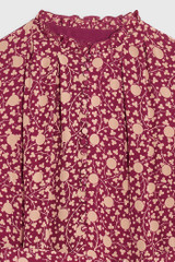 Mayfair Dress Burgundy Clover Print Silk