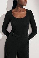 Livigno Layering Top Black Superfine Modal Cashmere