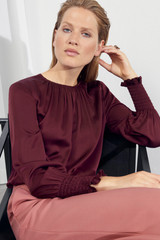 Roseby Blouse Berry Silk Satin Roseby Blouse Berry Silk Satin
