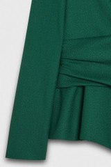 Belleville Top Forest Green Wool Crepe