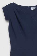 Elland Dress Navy Sculpt Stretch Crepe
